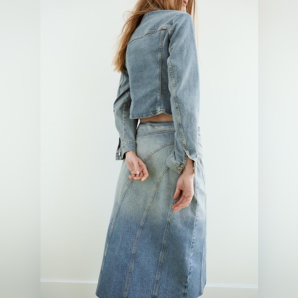 ZARA FITTED DENIM JACKET 1975 STYLE - Picture 3 of 7